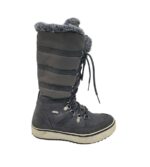 Cizme dama 39, material textil, piele intoarsa, gri, imblanite