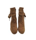 Botine dama Fatih 38, piele intoarsa, maro - imagine 3