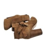 Botine dama Fatih 38, piele intoarsa, maro - imagine 4