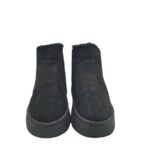 Botine dama 40, material textil, negru, imblanite - imagine 3