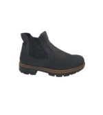 Ghete dama Rieker 38, imitație de piele, negru, captusite