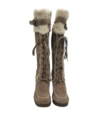 Cizme dama S' Oliver 38, piele intoarsa, bej, captusite - imagine 3