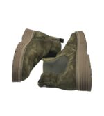 Ghete dama Caprice 39, piele intoarsa, kaki - imagine 4