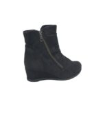 Botine dama Janet D 39, piele intoarsa, negru