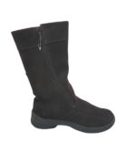 Cizme dama 40, piele intoarsa, negru, imblanite