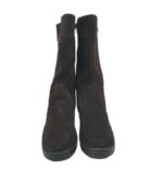 Cizme dama 40, piele intoarsa, negru, imblanite - imagine 3