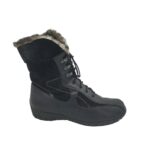 Cizme dama Waldlaufer 38, piele, piele intoarsa, negru, imblanite