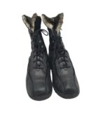 Cizme dama Waldlaufer 38, piele, piele intoarsa, negru, imblanite - imagine 3