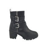 Ghete dama Tamaris 41, piele, negru