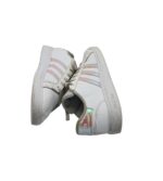 Adidasi copii Adidas 35, imitație de piele, alb - imagine 4