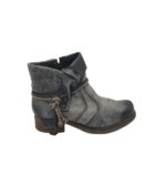 Botine dama Rieker 38, imitatie de piele, gri