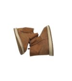 Cizme copii Zara 20, imitație de piele, maro, imblanite - imagine 4