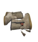 Cizme dama Tommy Hilfiger 37, piele intoarsa, bej - imagine 4