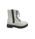 Ghete dama Dockers 39, imitatie de piele, alb , captusite