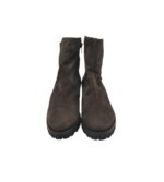 Ghete dama Jb Boutique 37, piele intoarsa, maro,  imblanite - imagine 3