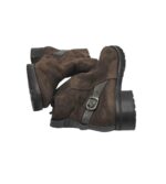 Ghete dama Jb Boutique 37, piele intoarsa, maro,  imblanite - imagine 4