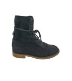 Ghete dama 38, piele intoarsa, negru