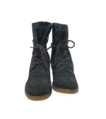 Ghete dama 38, piele intoarsa, negru - imagine 3