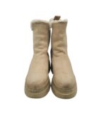 Ghete dama Tamaris 38, piele, bej, imblanite - imagine 3