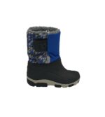 Cizme copii  35, material textil, negru albastru,  imblanite
