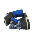 Cizme copii  35, material textil, negru albastru,  imblanite - imagine 4