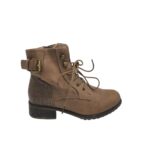 Botine dama Jumex 39, imitatie de piele, maro