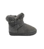 Cizme dama 39, piele intoarsa, gri, imblanite