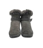 Cizme dama 39, piele intoarsa, gri, imblanite - imagine 3