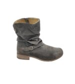 Cizme dama Pier One 40, piele intoarsa, gri