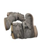 Cizme dama Pier One 40, piele intoarsa, gri - imagine 4