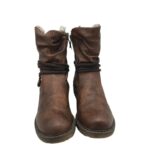 Ghete dama Bama 39, imitatie de piele, maro, imblanite - imagine 3