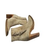 Botine dama 38, piele intoarsa, bej - imagine 4