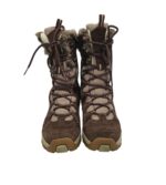 Cizme dama Lackner 40, piele intoarsa, material textil, maro, captusite - imagine 3