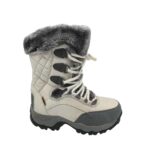 Cizme dama Hi-Tec 38, material textil, alb- gri waterproof, imblanite