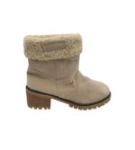 Botine dama 39, material textil, bej