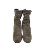 Botine dama Natural 38, piele intoarsa, gri - imagine 3