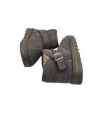 Ghete copii 23, material textil, gri , imblanite - imagine 4