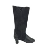 Cizme dama 39, piele, piele intoarsa, negru