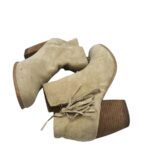 Botine dama Pier One 40, piele intoarsa, bej - imagine 4