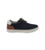 Tenisi barbati Salamander 44, piele intoarsa, negru