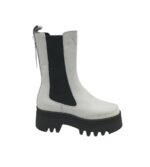 Ghete dama Zign 38, piele, material textil, alb