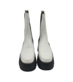 Ghete dama Zign 38, piele, material textil, alb - imagine 3