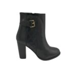 Botine dama Faith 38, piele, imitatie de piele, negru