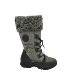 Cizme dama Light Style 40, piele, material textil, gri, waterproof