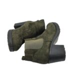 Botine dama 41, material textil, kaki - imagine 4