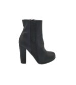 Botine dama Aoluum 36, imitatie de piele, negru