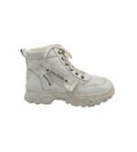 Ghete dama Fashion 42, imitație de piele, alb