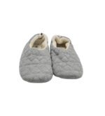 Papuci de casa Oysho 37, material textil, gri - imagine 3