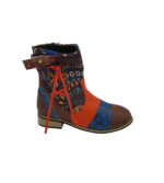Botine dama 37, imitatie de piele, multicolor