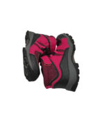 Ghete copii F&F 31, imitație de piele, material textil, roz negru - imagine 4